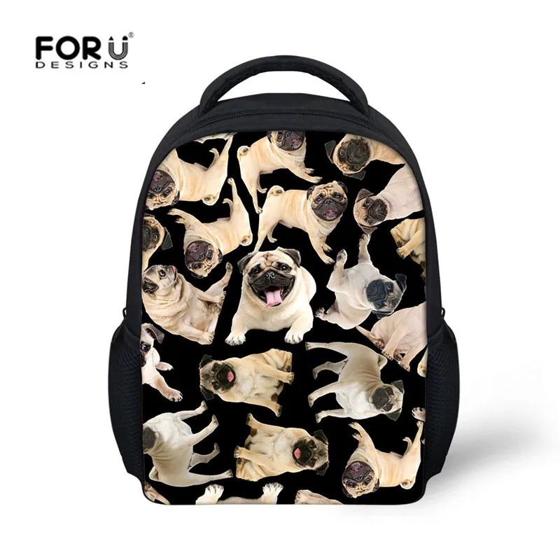 FORUDESIGNS/милые детские модные школьные рюкзаки с изображением животных мопс собака