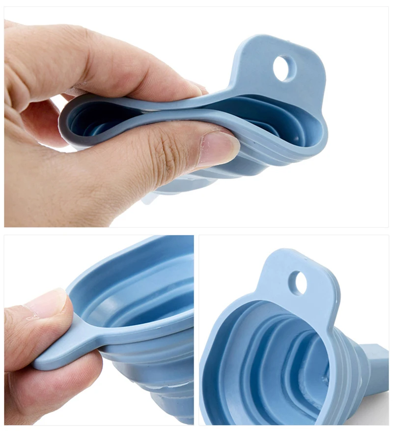 TUUTH Square Protable Mini Silicone Funnel Foldable Style Funnel Hopper Kitchen Cooking Tools Accessories Gadget B7