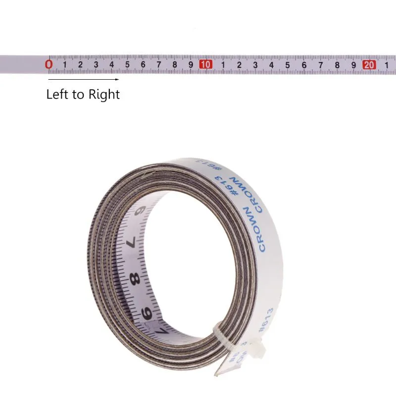 Торцовочная пила трек ленты мера Самостоятельная защитный слой с клейкой подложки метрических Сталь линейка 1/2/3/5M - Цвет: Left To Right