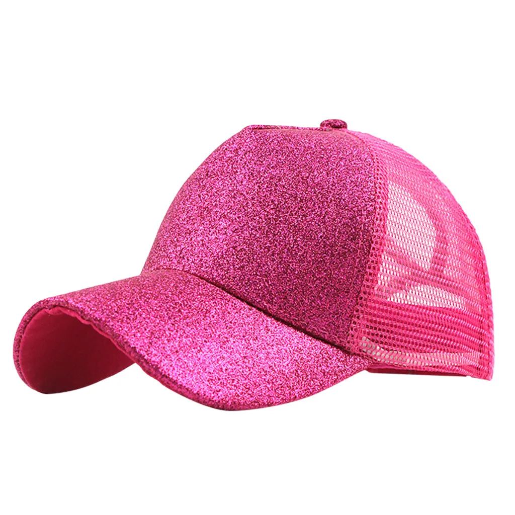 girls cap Ponytail Messy Buns Trucker Plain Baseball Visor Cap Unisex Glitter Hat petten voor mannen cappellini uomo#XP15