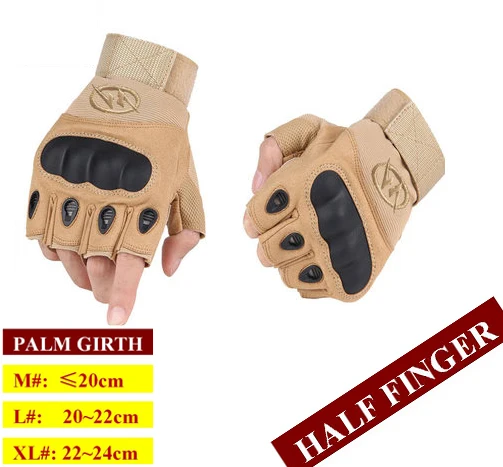 Новые тактические перчатки для мужчин полупальцевые армейские перчатки скалолазание противоскользящие фитнес-спортивные тренировочные перчатки - Цвет: KHAKI half