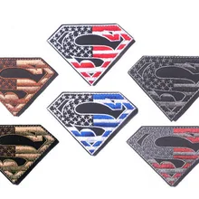 На заказ DC Comics Супермен флаг США Патчи крюк военный боевой патч тактический значок swat армейский для рюкзака жилет