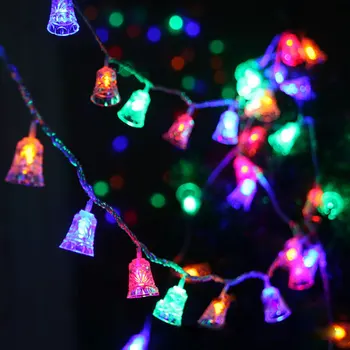 

10 Bells Led String With Battery Box Festival Lantern Party Family Birthday Christmas Decor 120CM 6 Colors Lighting Strings