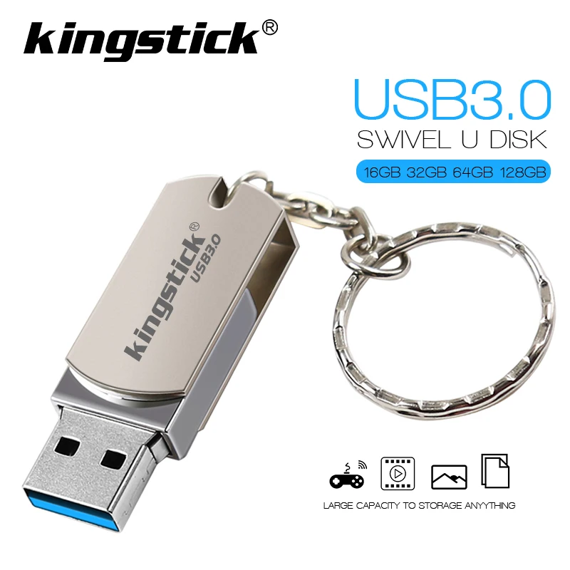 Kingstick, металлический флеш-накопитель USB 3,0, 4 ГБ, 8 ГБ, флешка, 16 ГБ, 32 ГБ, 64 ГБ, 128 ГБ, флеш-карта памяти, 3,0 USB, флешка, флешка, u-диск