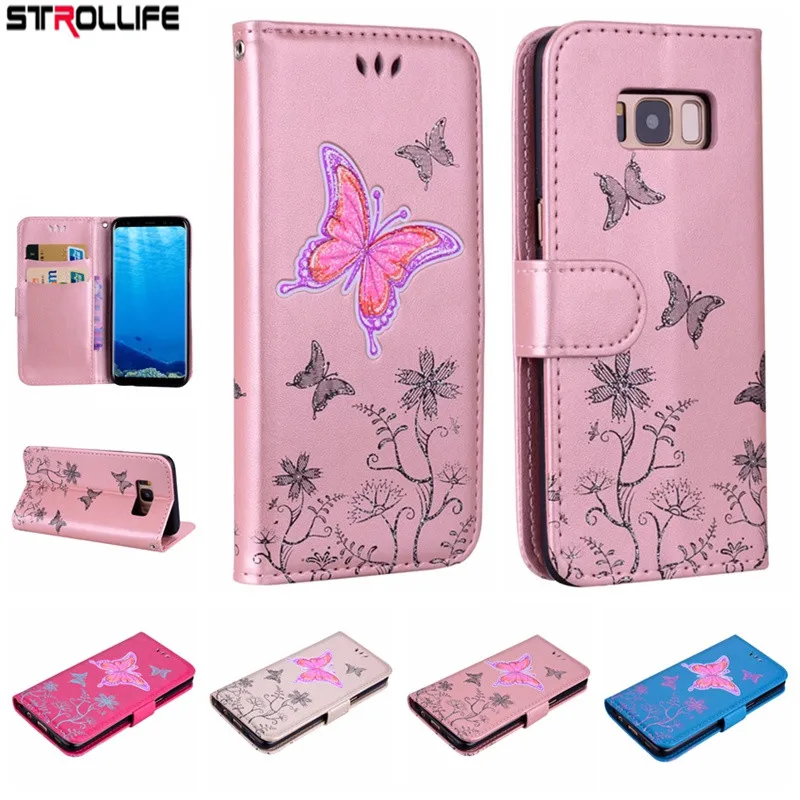 STROLLIFE для мобильного телефона Samsung Galaxy S5 S6 S7 край S8 Plus Роскошный блеск бабочка