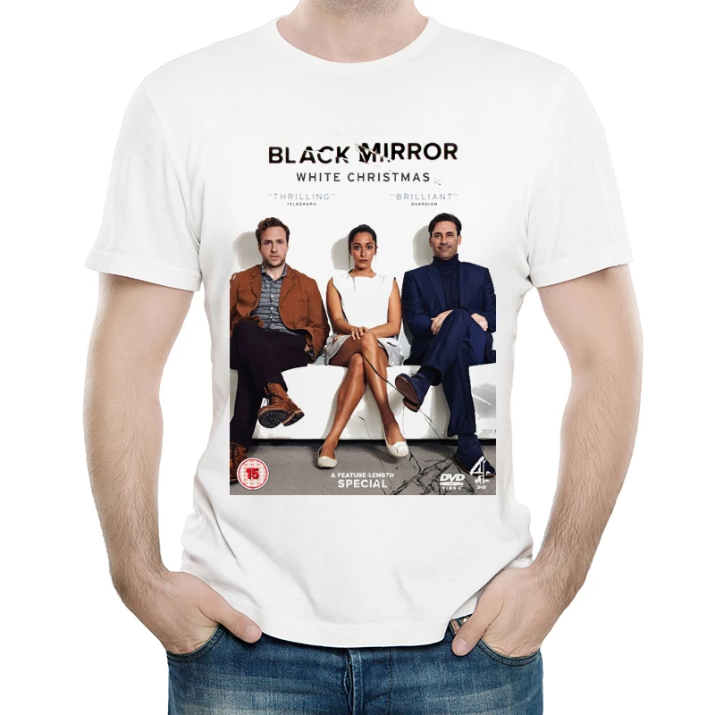 黒ミラーtシャツメンズ半袖ファッションテレビドラマプリント黒ミラー壁紙tシャツトップtシャツホワイトtシャツプラスサイズ T Shirts Aliexpress