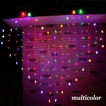 

LED Light String Heart-Shaped Warm Light Curtain Light for Christmas Window Display Party Birthday Wedding Decorations
