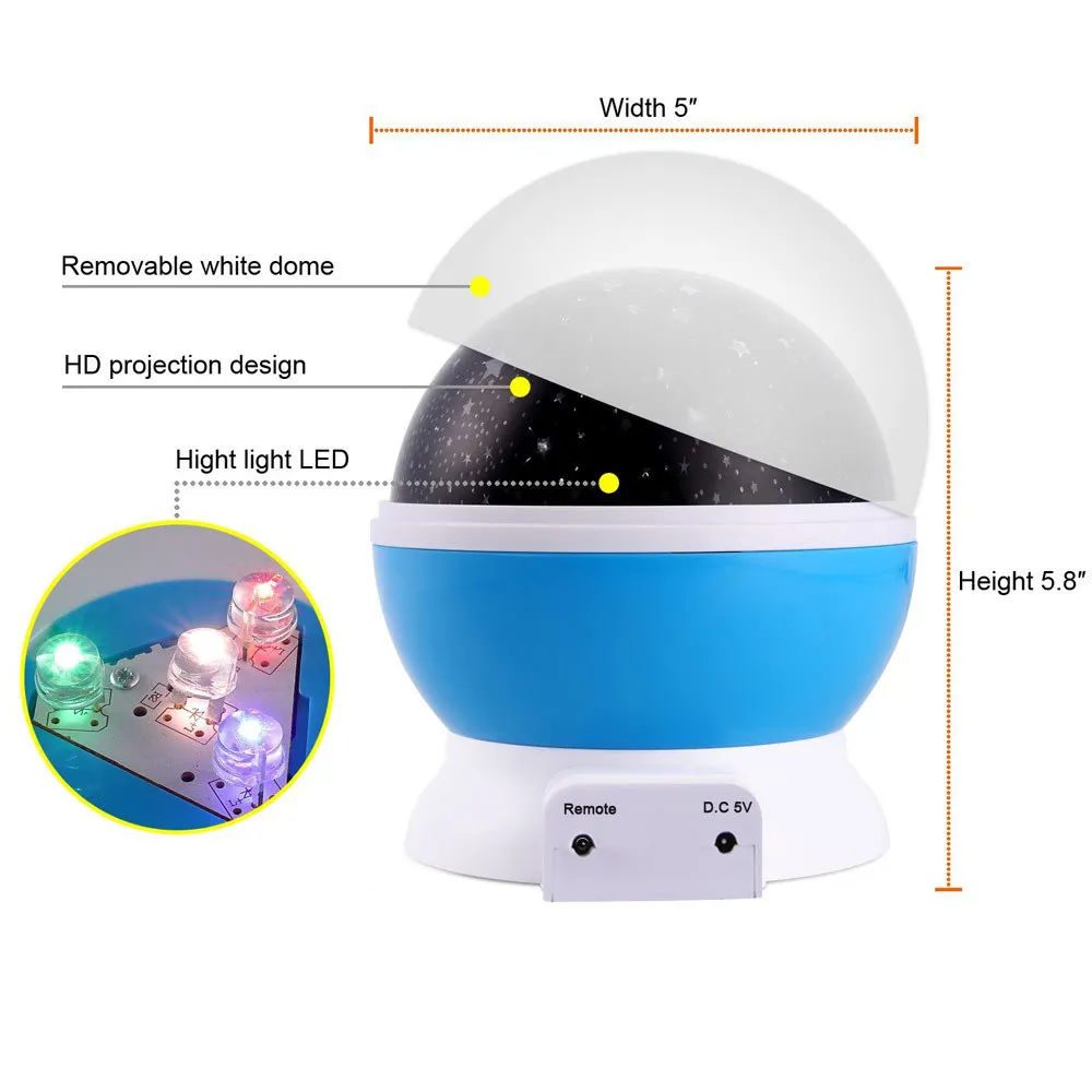 Светодиодный проектор с вращающейся звездой USB шнур новинка светильник ing Moon Sky