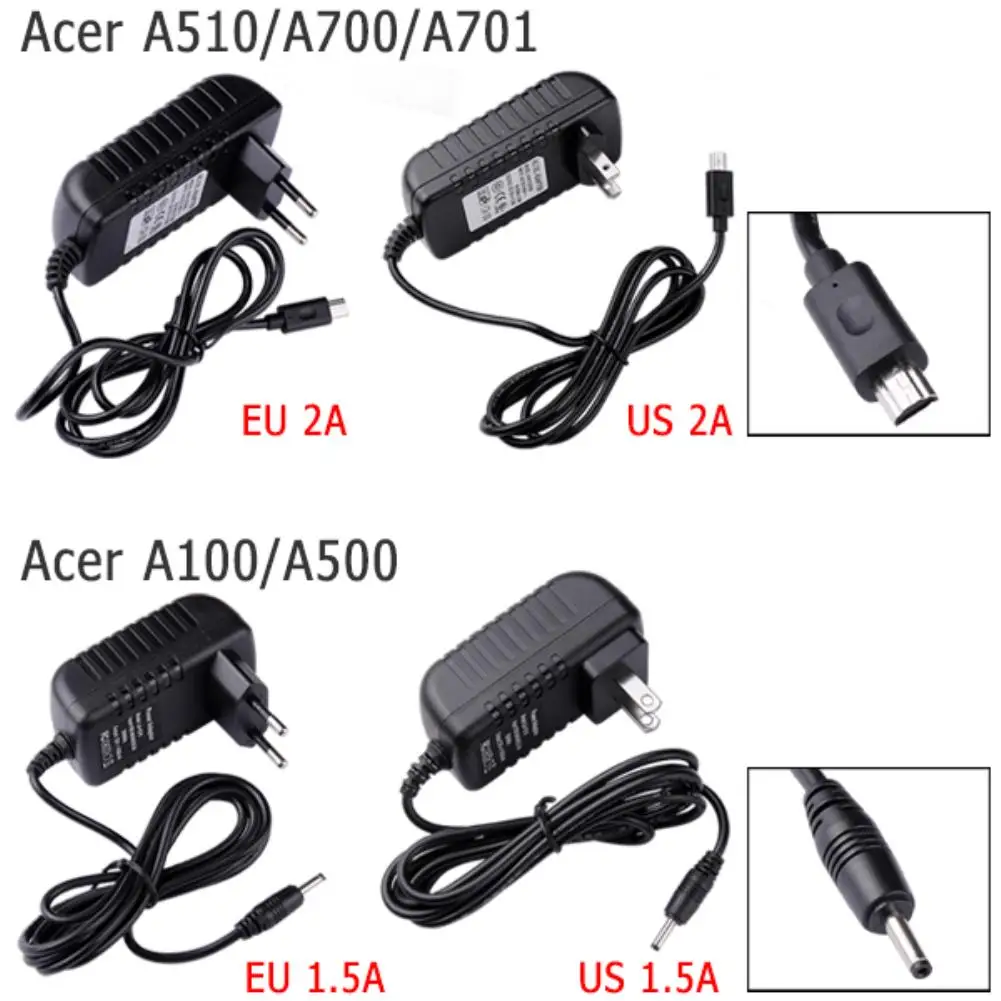 YCDC 12V 1.5A 2A настенное домашнее зарядное устройство для Acer Iconia Tab A510 A700 A701 питание