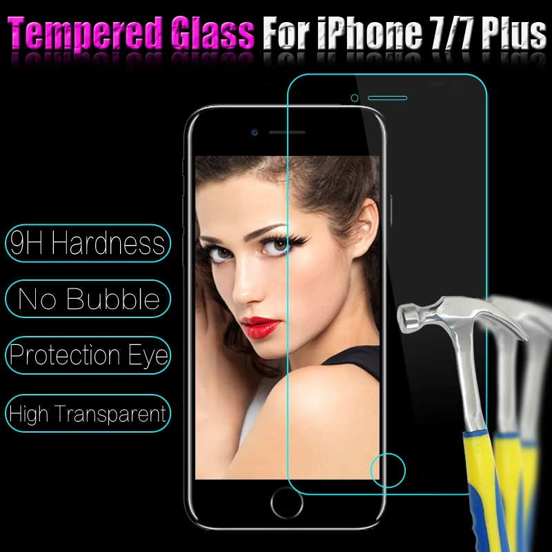 

Protection Eyes Tempered-Glass Film Screen Protector Cover Guard Shield For iPhone 7G 4.7''& Plus 5.5'' Free Shipping