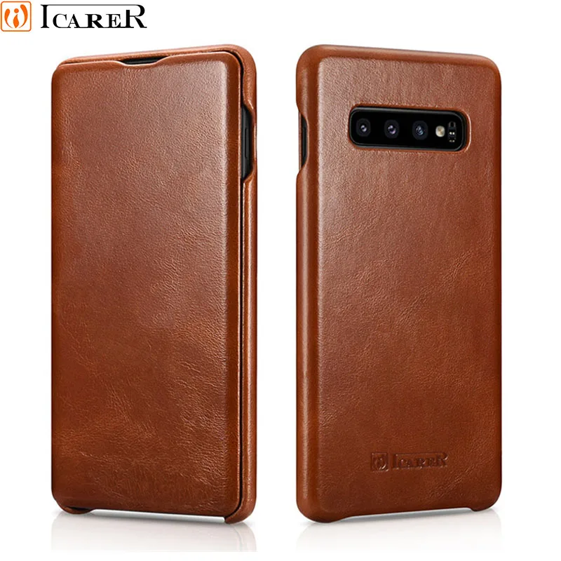 Роскошный чехол S10 Plus из натуральной кожи с изогнутыми краями для Samsung Galaxy ретро