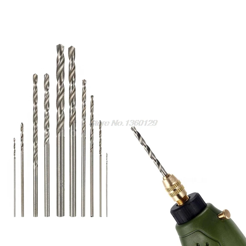 

10Pcs Mini Drill HSS Bit Set For Dremel Rotary Tool Electric Tools High Speed White Twist Wholesale&DropShip