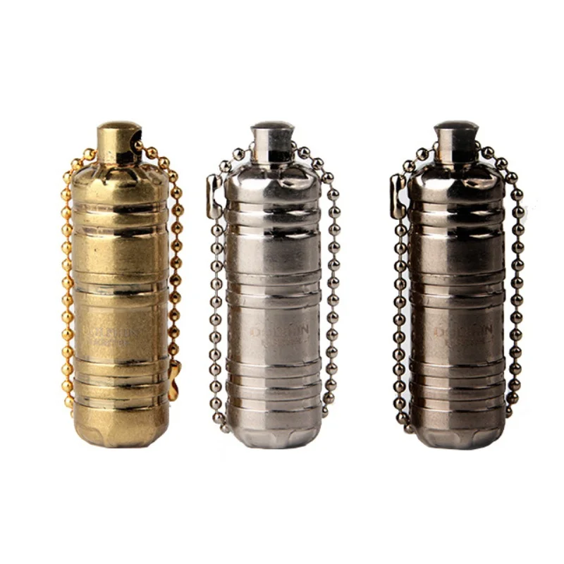 

Mini Compact Key Chain Kerosene Lighter Waterproof Refillable Gasoline Lighter Outdoor Edc Tools Accessories For Smokers Gifts