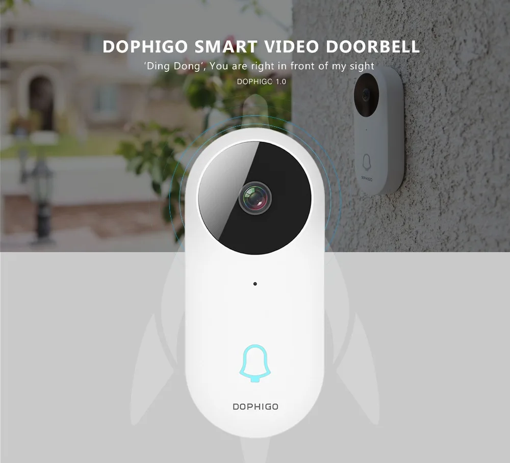 

Smart Home Waterproof Wi-Fi Wireless Intercom Video Door Bell with 960P High Resolution & Groupchat feature