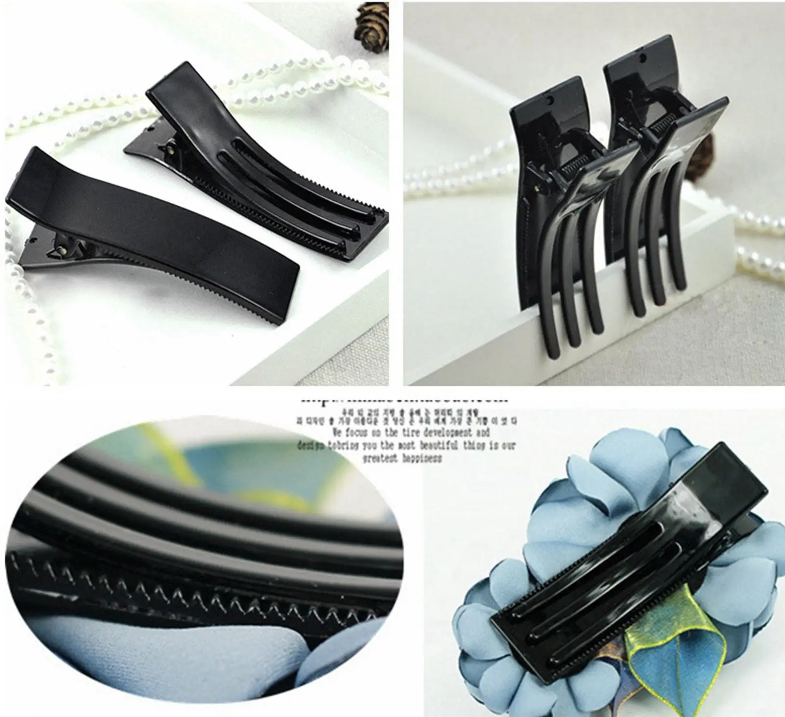 Buy 6 Black Plastic Flat Top Crocodile Alligator Clips