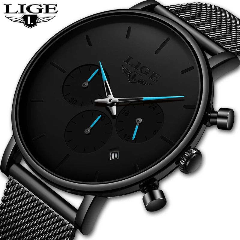 

2019 LIGE New Mens Watches Top Brand Luxury Men's Fashion Simple Quartz Watch Men Sport Waterproof Sport Clock Relogio Masculino