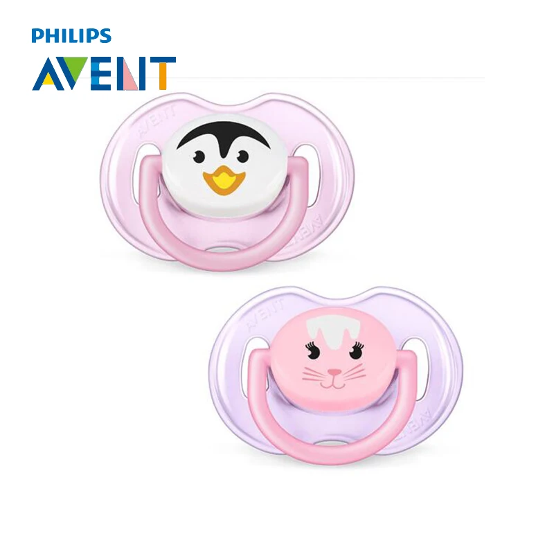 

AVENT SCF182/13 2Pcs Silicone Nipple Dummy Baby Soother Orthodontic Nipples Teether Baby Cartoon Pacifier For 0-6 Months Girl
