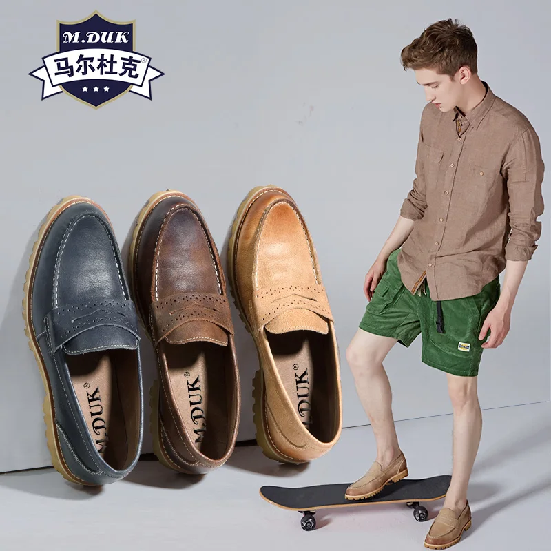 kaki Coréenne Voile Automne Occasionnels Britannique De Mode Paresseux En Doug Véritable Chaussures Conduite Souple Hommes Marron Mocassins Foncé Printemps Cuir qEwPUCxR