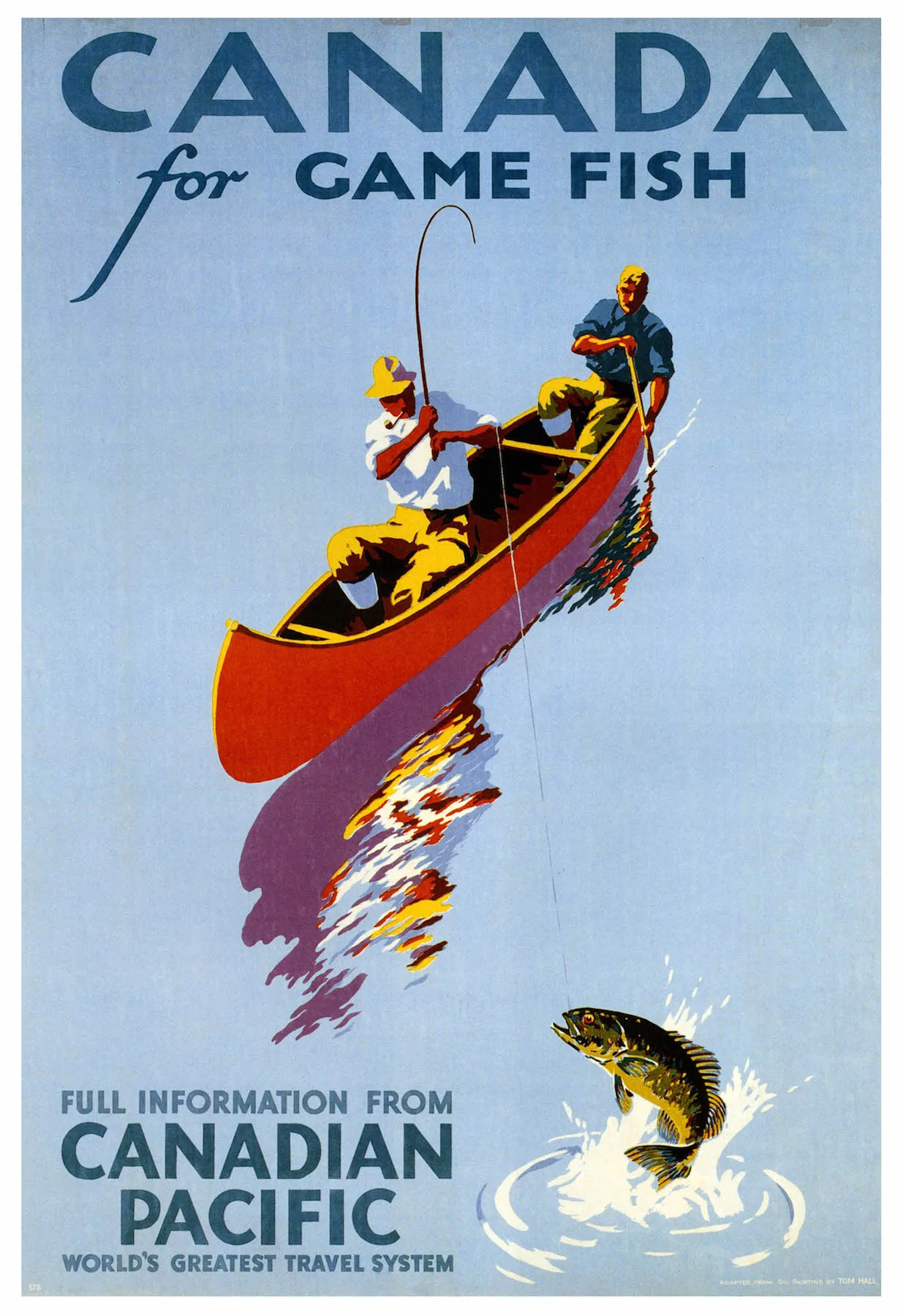 Vintage Advertising Travel Poster Canada For Game Fish Classic Canvas