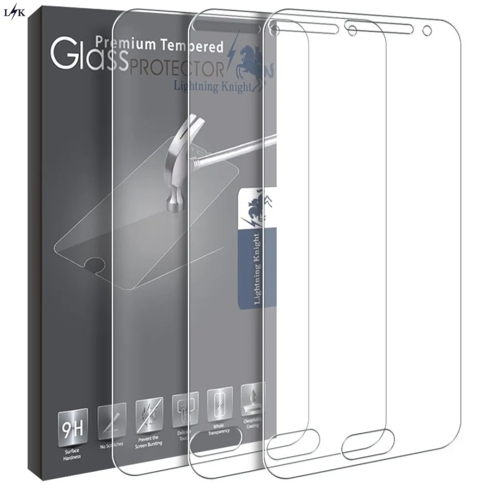 For Samsung Galaxy J7 Screen Protector, LK [3 PACK] [Tempered Glass