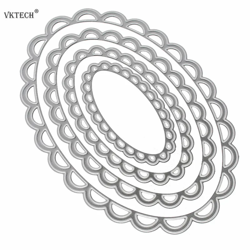 

4PCS Oval Metal Cutting Dies Stencil for DIY Scrapbooking Embossing Photo Cards Making Decor Craft Dies Scrapbooking Die Cuts