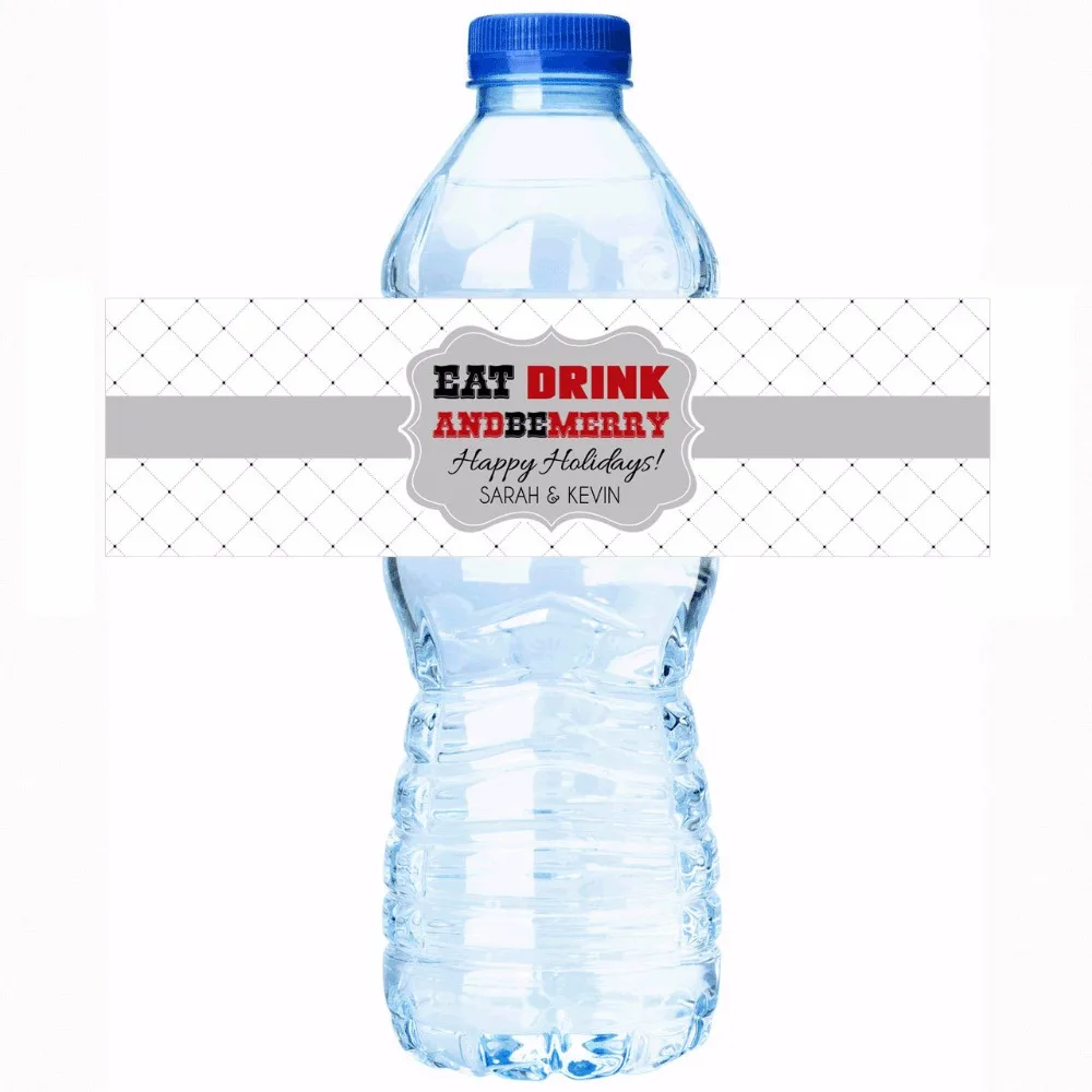 Personalised Wedding Stickers Eat Drink and Married Personalized Water