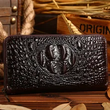 Винтаж стиль моды натуральная кожа мужские кошельки Аллигатор мужчины кошелек с высокого качества Мужская Повседневная клатч