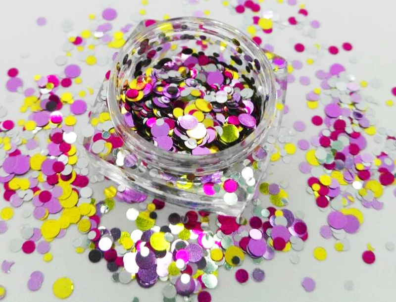 

Nail glitter DOTS UNICORN Mix Round Dot Nail Glitter Flake Spangle 1/2/3 mm) for Nail Art Gel Acrylic Make up Craft decoration