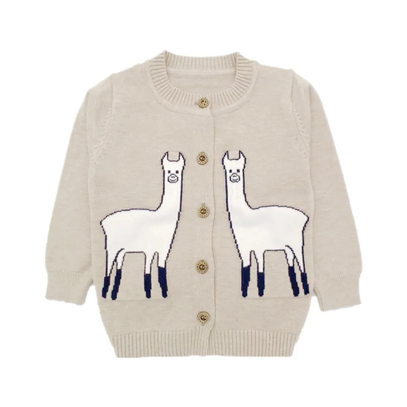 Casual Cotton Baby Sweater Cardigan Cartoon Alpaca Sweater For Girls Long Sleeve O-Neck Boys Sweater Knit Cardigan Kids Clothes (1)