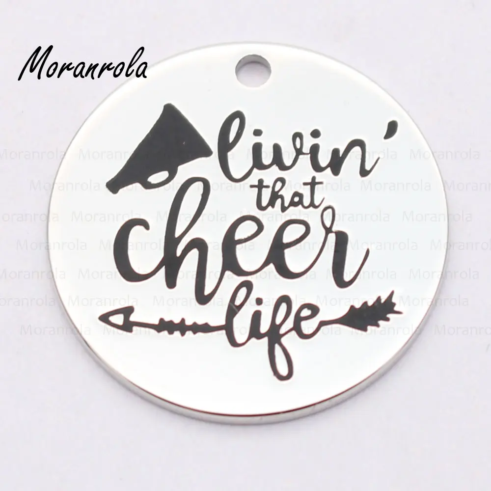 Новое поступление, ожерелье и брелок с надписью "Livin the Cheer Life", ювелирные изделия с ручной штамповкой, Очаровательное ожерелье Cheer