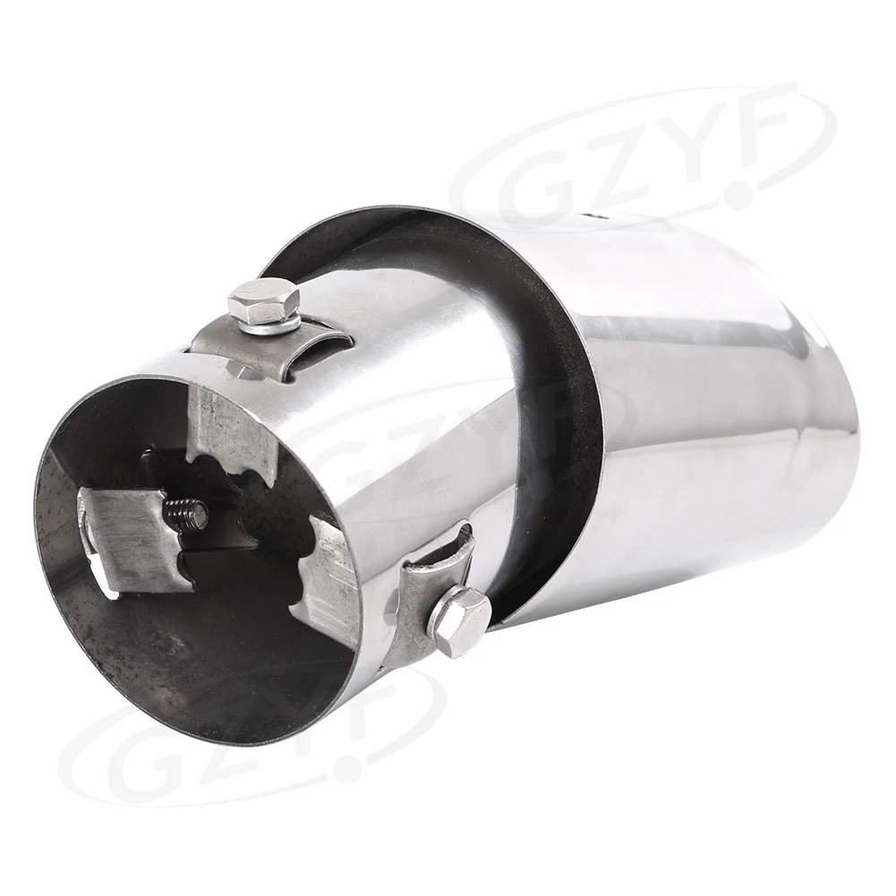 Универсальный Авто выхлопной Хвост Глушитель наконечник трубы Круглая Серебряная нержавеющая сталь подходит для труб диаметром от 1,5 ''до 2''