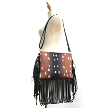 Axis Deer сумка-мессенджер DOMIL заготовок леопардовой кисточкой сумка через плечо женская Serape хиппи кисточкой сумочка DOM1061208