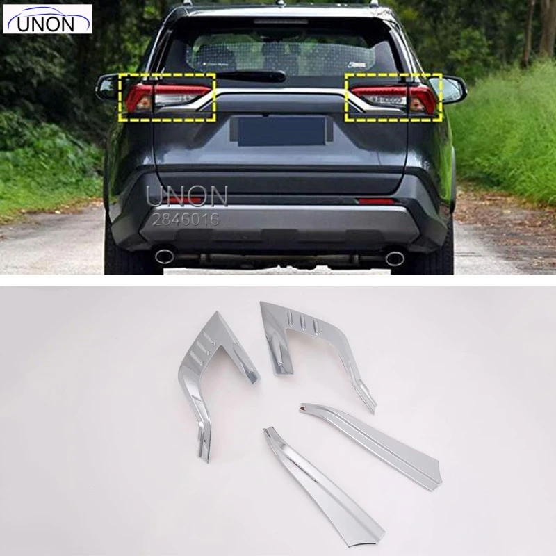 

Car Accessories Tail Light Lamp Cover Frame Decor Trim 4PCS for Toyota RAV4 XA50 2019+ (ABS)