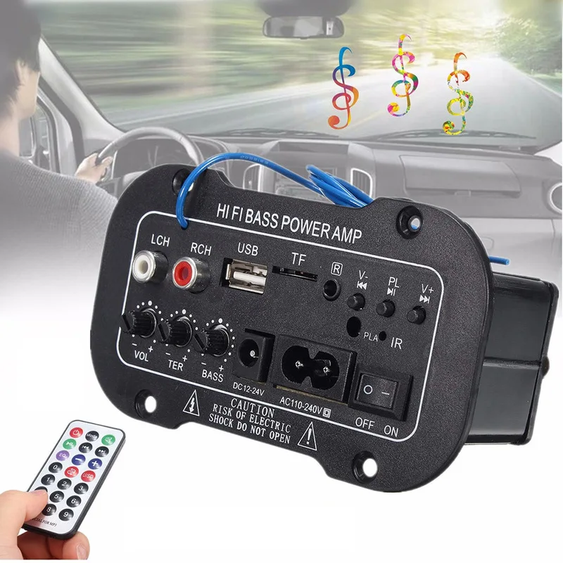 

NEW 220V Car Hi-Fi Bluetooth 2.1 Digital Amplifier Dropshipping Bass Power AMP Mini Auto Amplifier With Remote Control