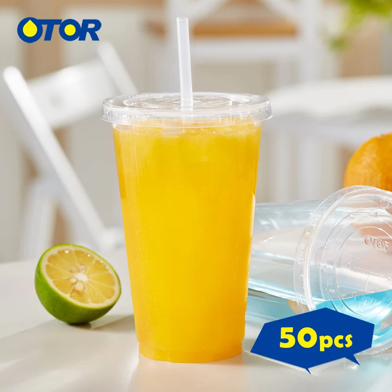 Buy OTOR 17oz/22oz Disposable Juice Cups with Lids PP