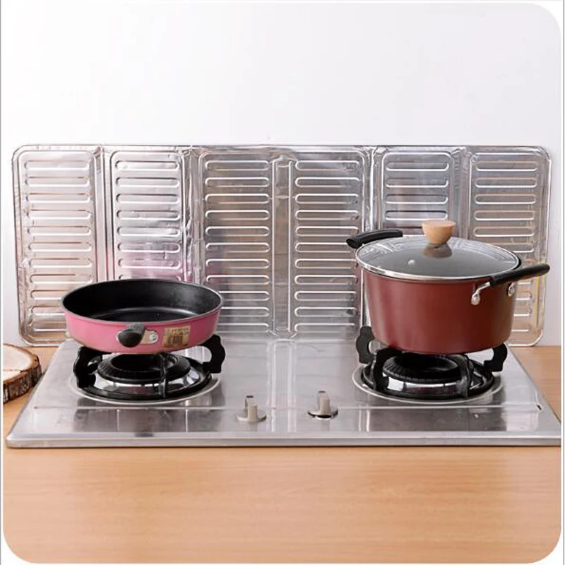 

1PC Cooking Insulate Splash Proof Oil Removal Baffle Plate Aluminium Foil Splatter Screens Stove Separate Oil Paper