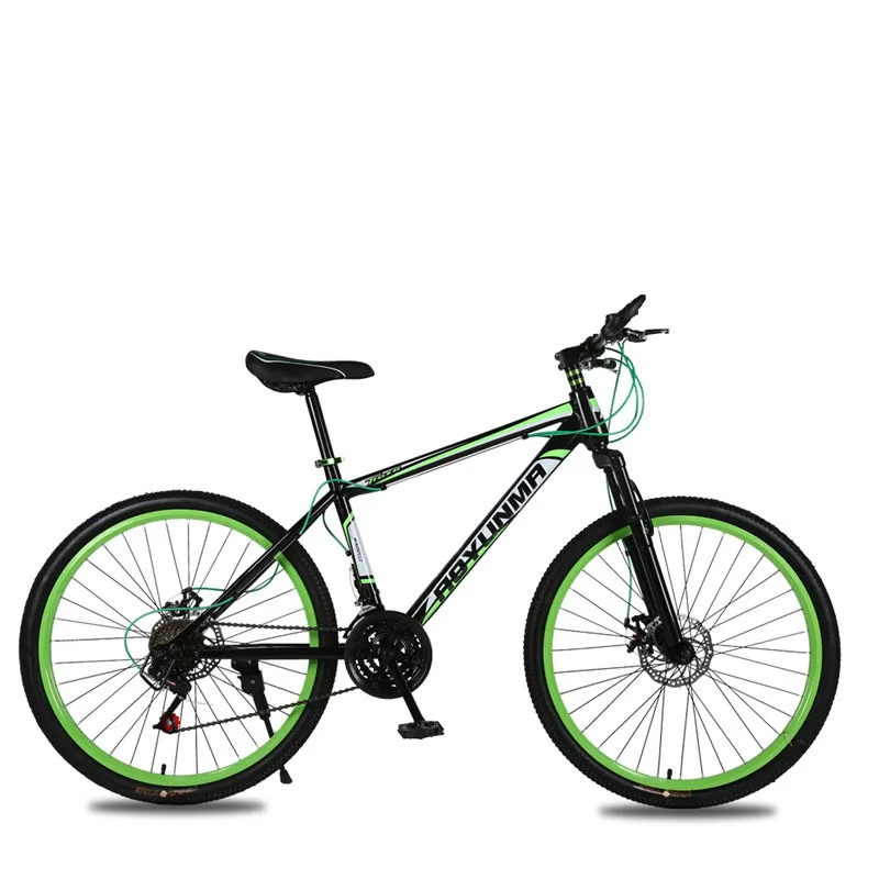 Горный велосипед 26 дюймов 21 скорость амортизатор двойной дисковый тормоз студенческий велосипед Colofull - Цвет: Green