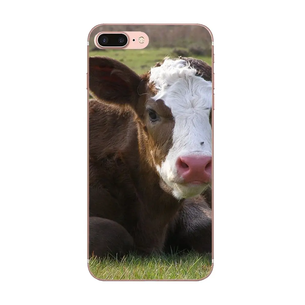 Белый черный Vache корова Мягкий индивидуальный рисунок для Apple iPhone 4 4s 5 5C 5S SE 6 S 7 8 Plus