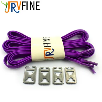 

Free Shipping 1 Pair Purple High Top Elastic Lazy Shoelaces Adults Children Locking Sneaker No Tie Shoe Laces Elastic Shoelace