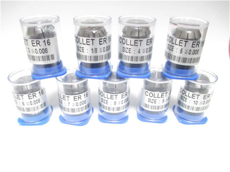 High Precision 0.008 9pcs ER 16  collets ER16 Spring Collet Suitable for ER Collet Chuck Holder