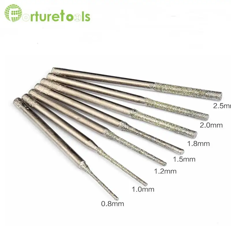 35pcs mini drill set electroplated diamond drill bit set dremel drill for jade glass Dia0.8/1.0/1.2/1.5/1.8/2.0/2.5mm TZ04