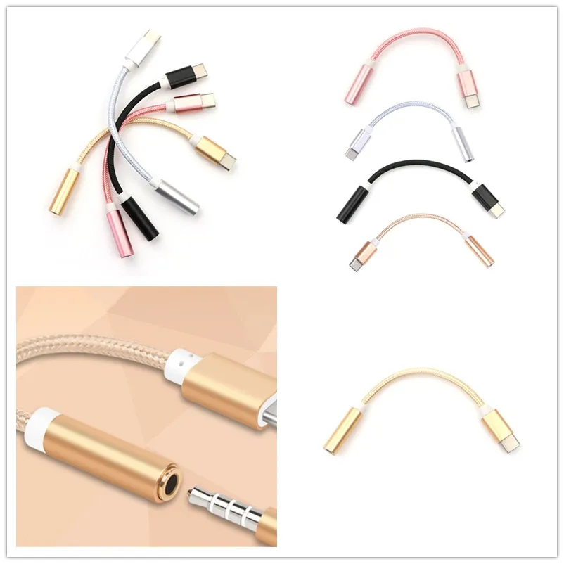 

1pc USB Type C To 3.5 Headphone Cable Adapter Usb Type-C USB-C Male To 3.5mm AUX Audio Female Jack For Letv 2 2pro Max2 Letv2