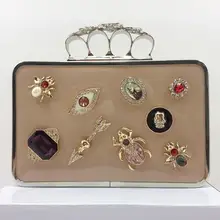 Новые Металлические модные женские сумки, кольца на палец, вечерние сумки, ежедневные клатчи вечерние/свадебные клатчи, сумки с цепочкой