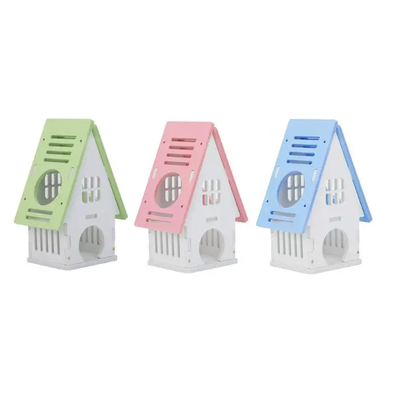

Cute Wooden Hamster Nest House Small Pet Playing Cage Sleeping Bed Castle