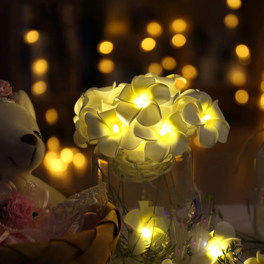 

Battery Operated LED Flower Christmas Holiday String Lights For Valentine Wedding Decoration @