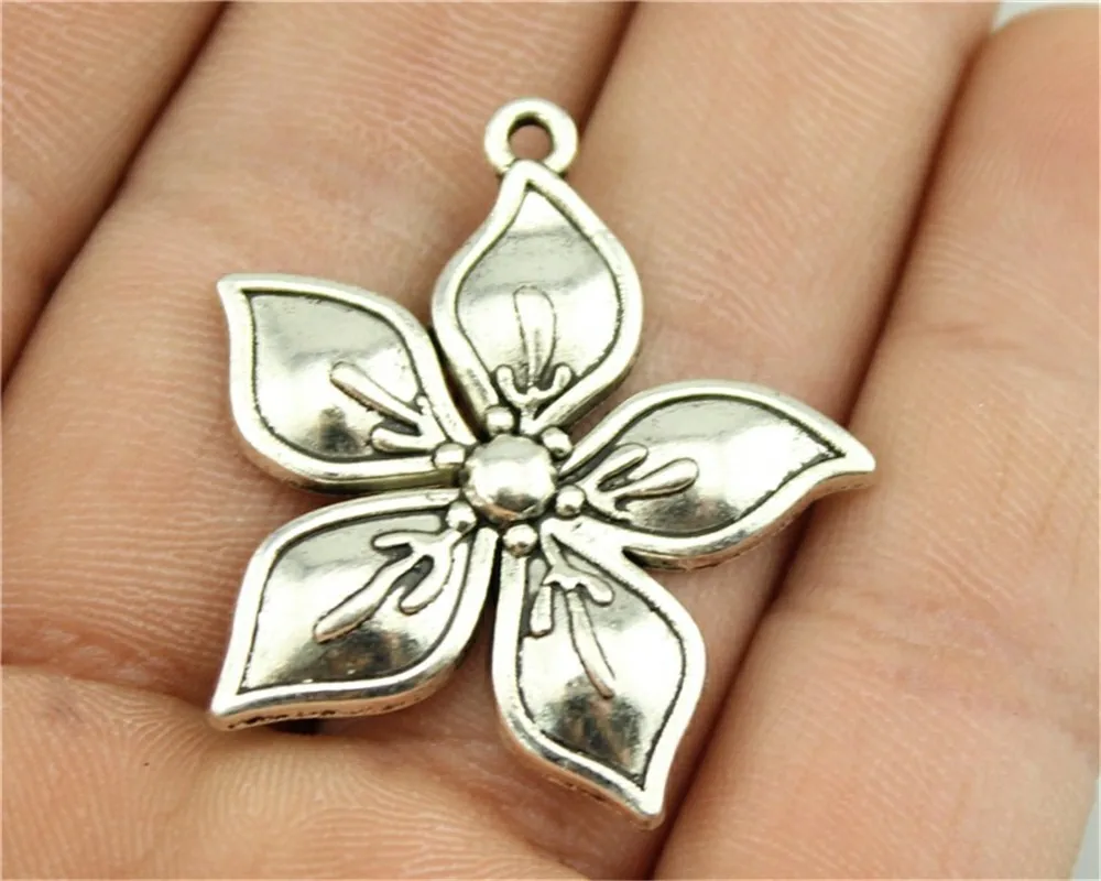 WYSIWYG 4pcs 33x31mm 2 Colors Antique Silver, Antique Bronze Plated