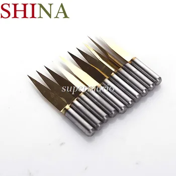 

10pcs*20 Degree 0.1mm Titanium Milling Cutters Coated Carbide PCB Engraving CNC Bit Router Tool Tip/SHINA