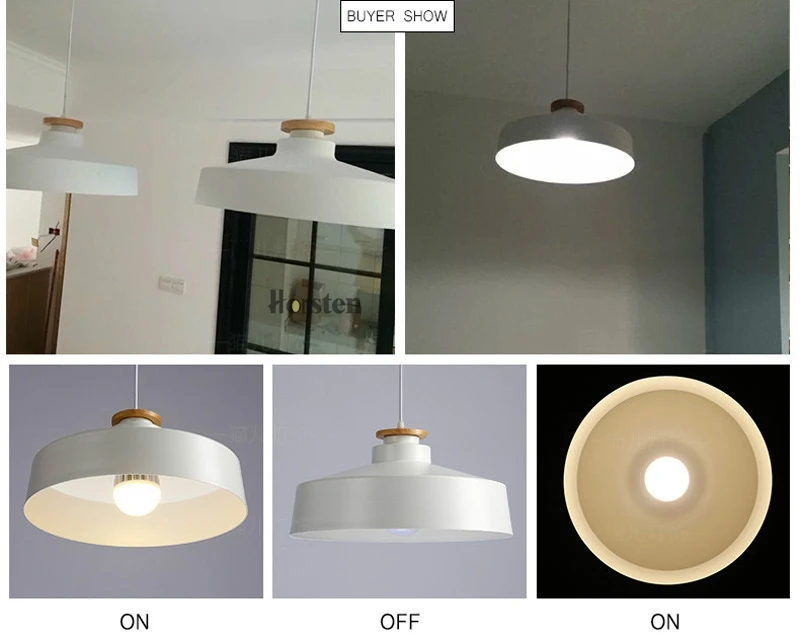 Horsten Nordic Simple Modern Pendant Lights Wood Aluminum Lampshade Industrial Lighting Loft Dining Room Pendant Lamp E27 (16)