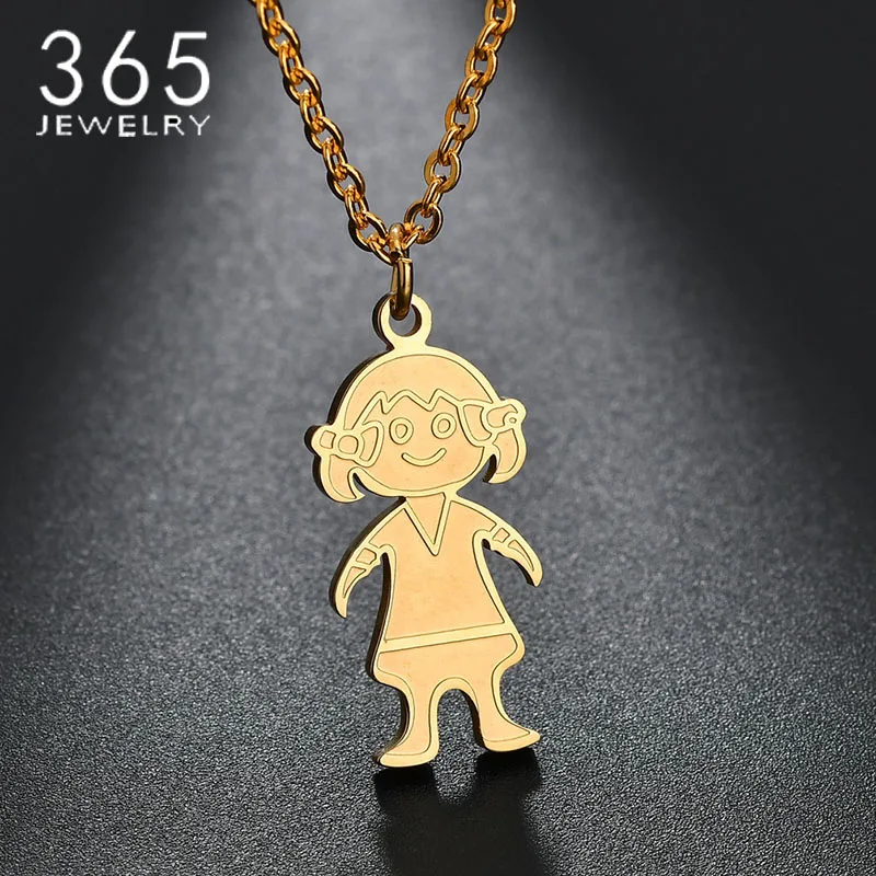 2018 New Arrival Gold Color Cute Girls Pendant Necklace Love Family
