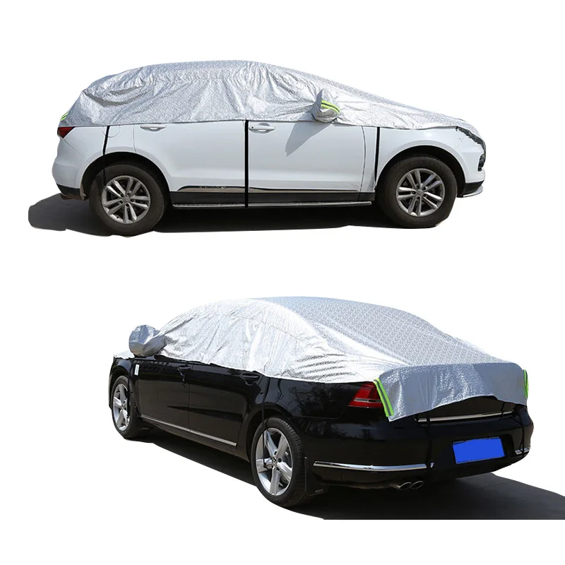 Half Car Cover Indoor Outdoor Sunscreen Heat Protection Dustproof Anti-UV Scratch-Resistant Sedan Universal Suit Half Car Cover Indoor Outdoor Sunscreen Heat Protection Dustproof Anti-UV Scratch-Resistant Sedan Universal Suit